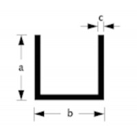 U-PROFIEL ALUMINIUM BRUTE 20X20X20X2MM 100CM